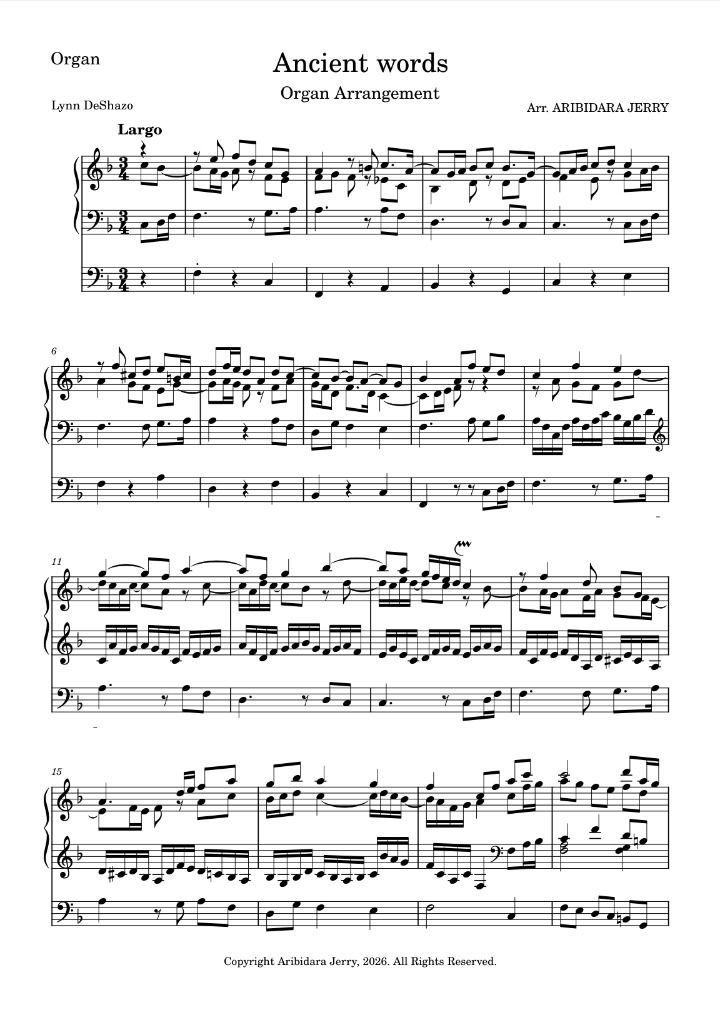 Amazing grace Organ Arrangement
                    